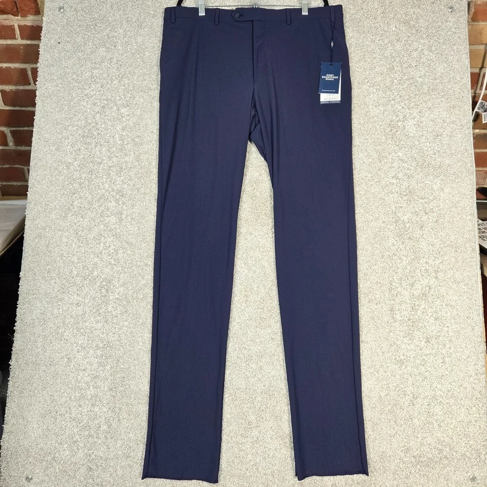 Hart Schaffner Marx Pants mens 38 New york fit active stretch fit to measure NEW